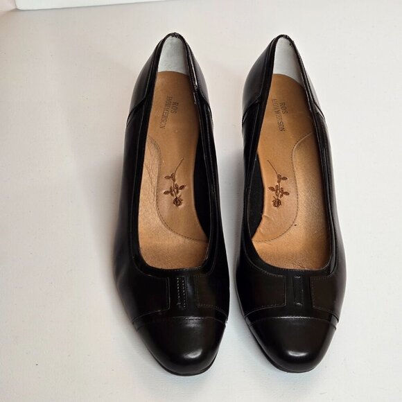 Ros Hommerson Brie Black Leather Heel Pump Extra-Wide Shoe Sz 11WW - Picture 3 of 8